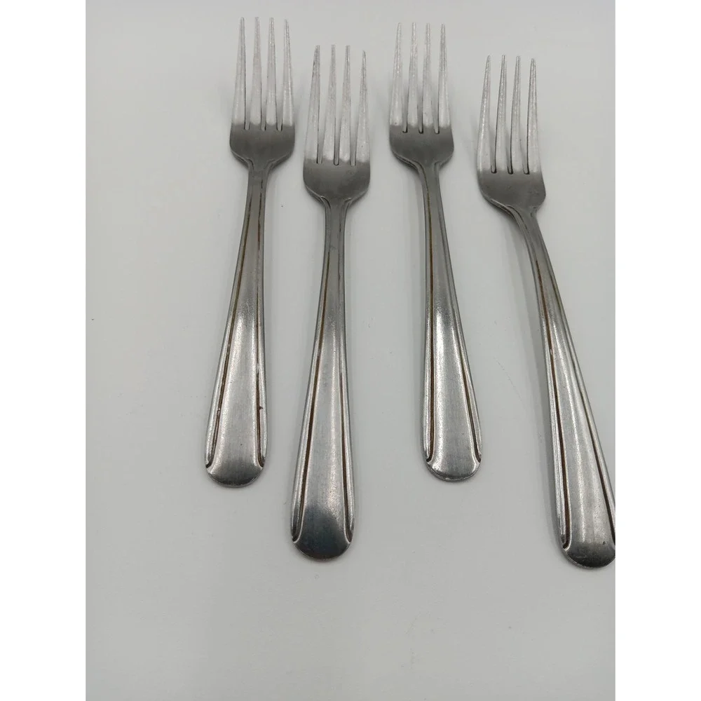4 Halco Stainless Steel Salad Forks Halco Leonard Patter Made in Japan‎